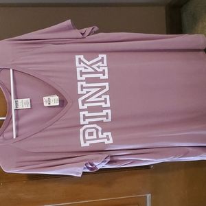 NWT Oversized PINK V neck- L